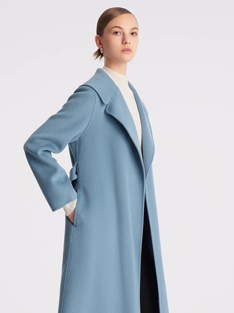 Pure Double-Faced Wool Lapel Women Coat