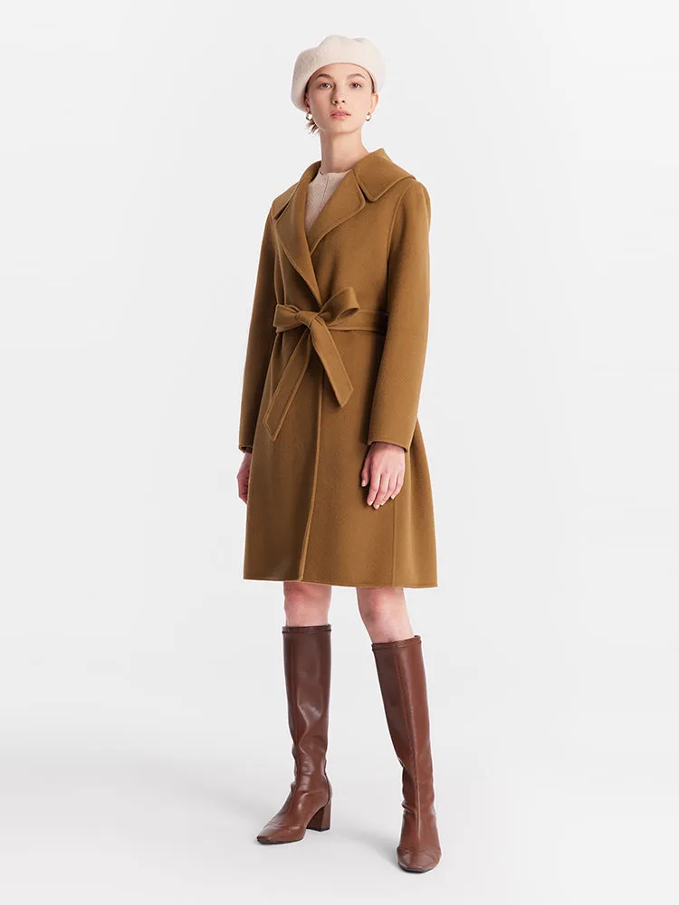 Pure Double-Faced Wool Lapel Women Coat