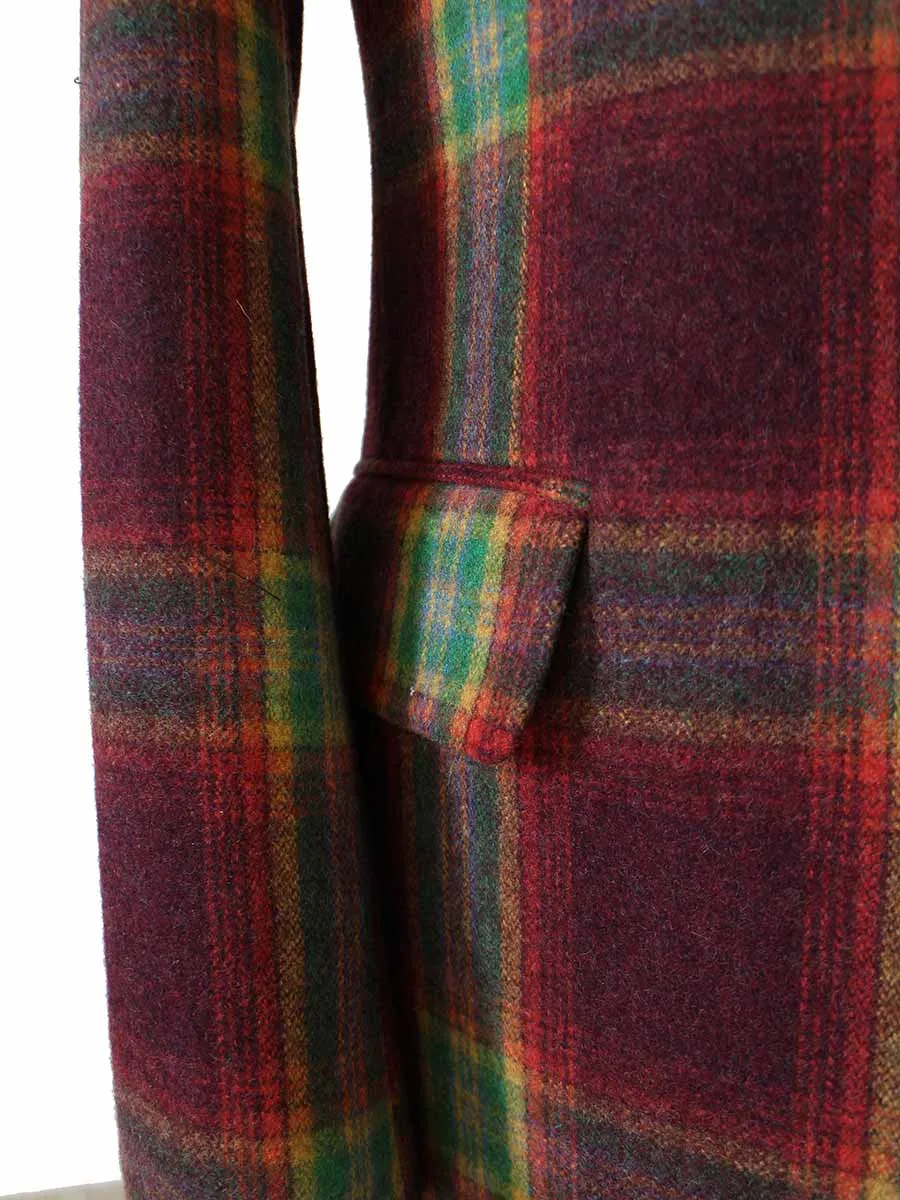 RAINBOW RED PLAID TWEED 3 PIECE SUIT