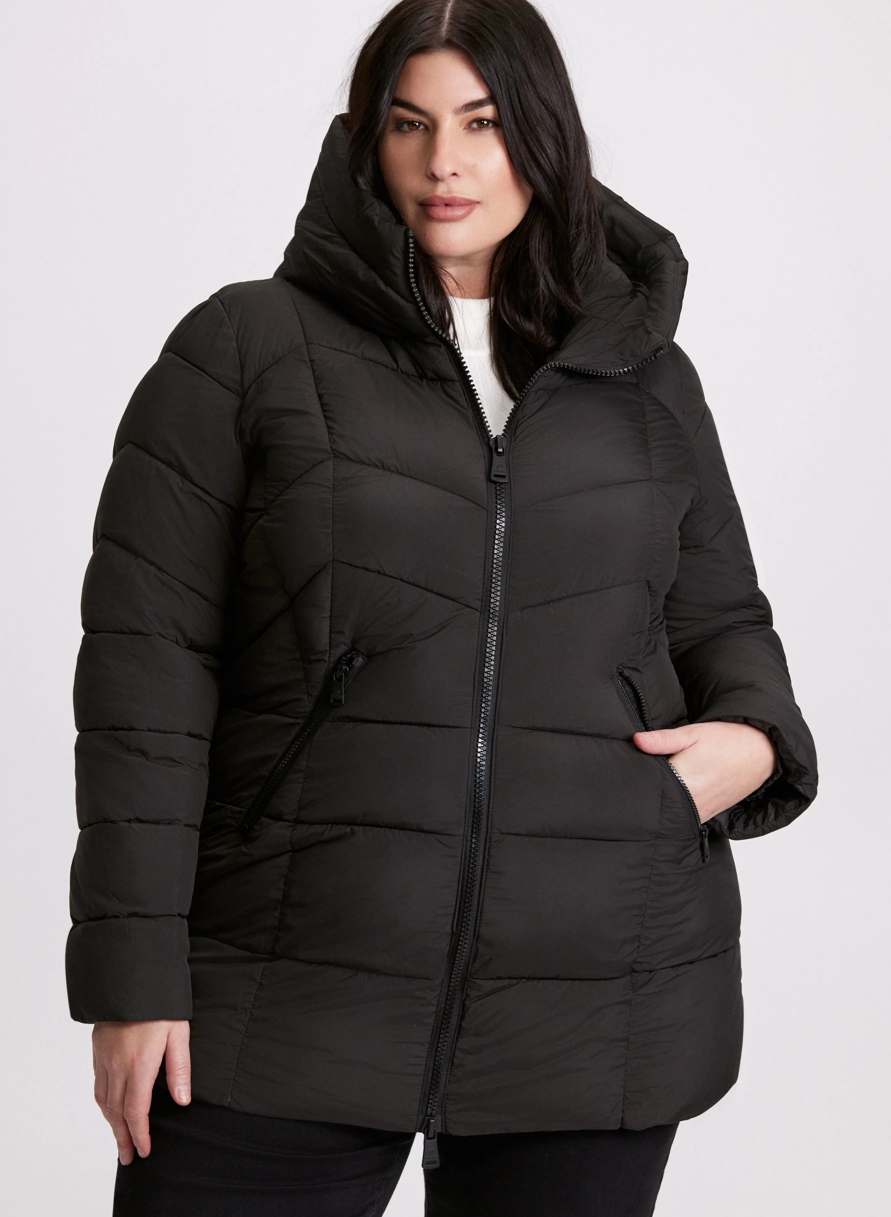 Recycled Material Puffer Coat