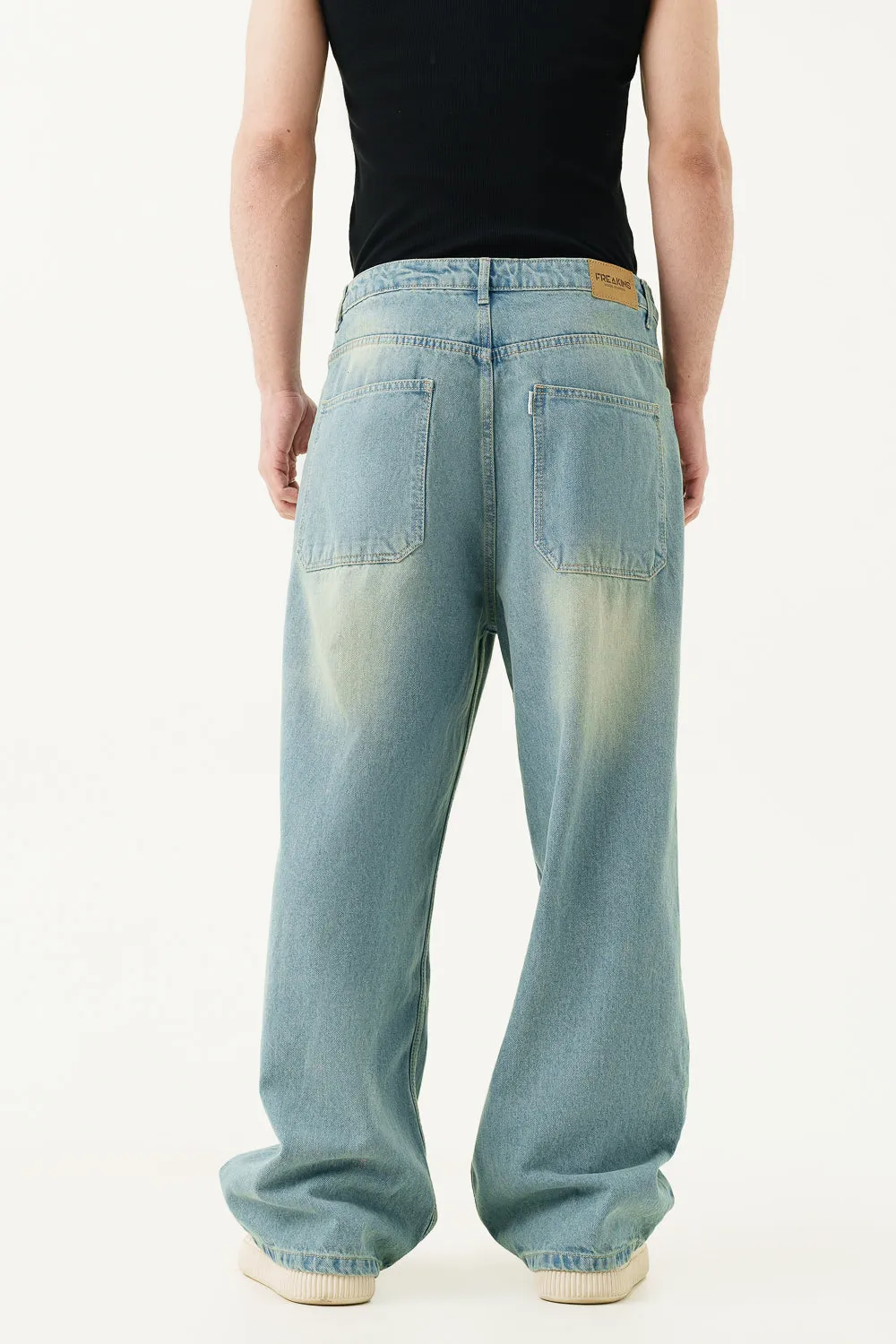 Retro Ripped Men's Wide Leg Jeans