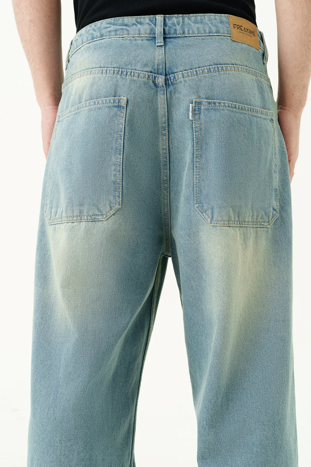 Retro Ripped Men's Wide Leg Jeans