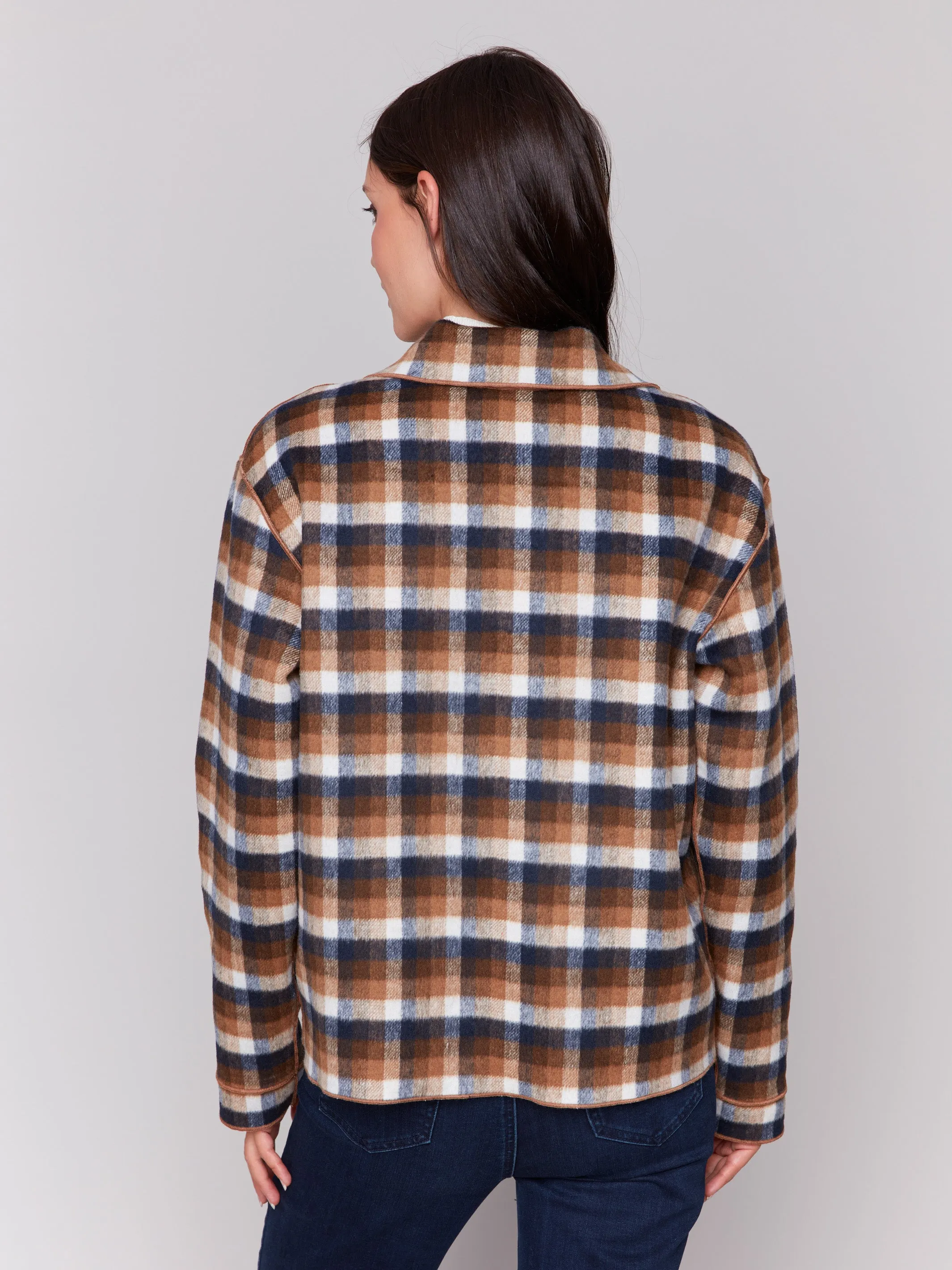 Reversible Plaid Jacket - Truffle