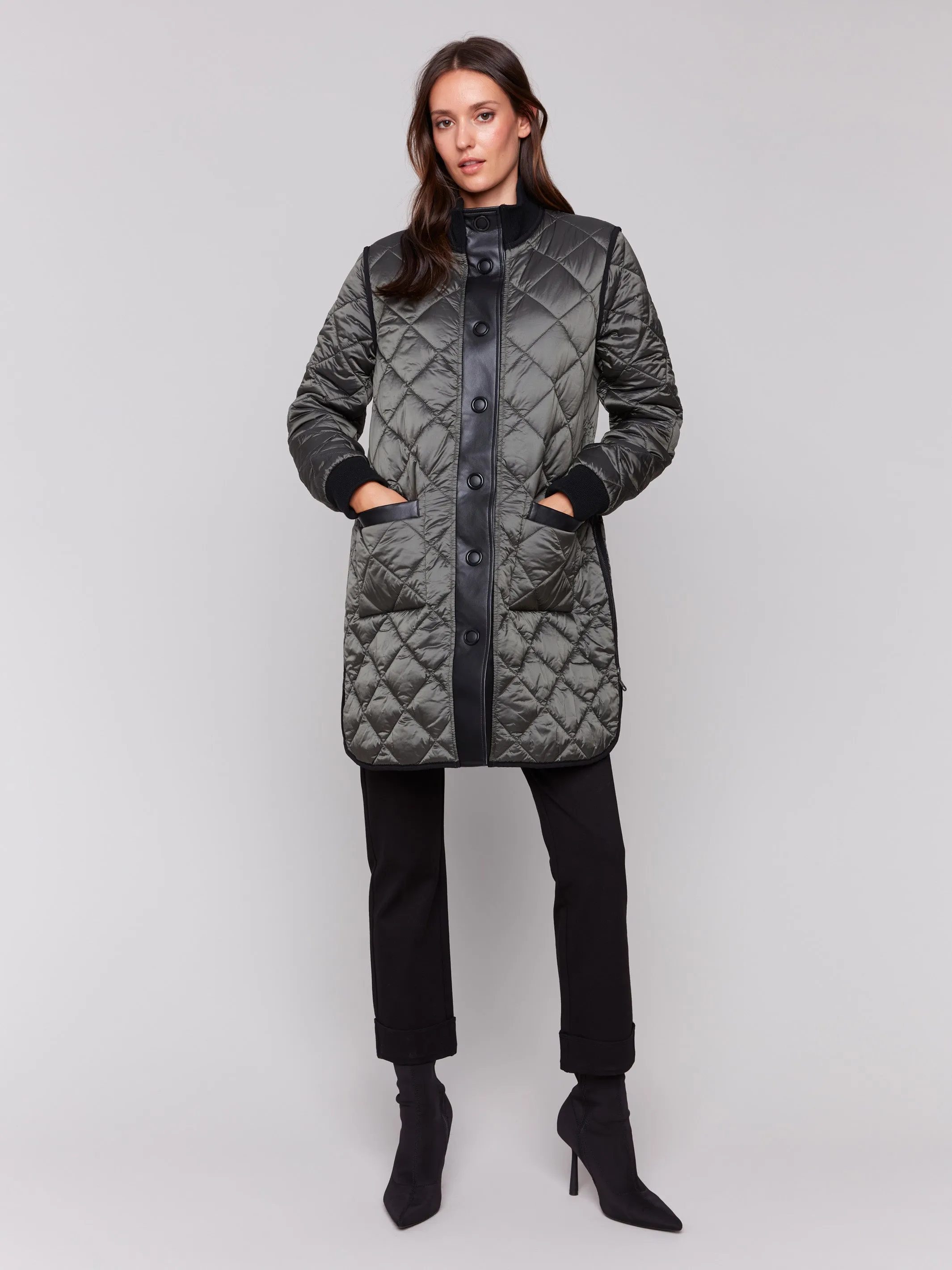 Reversible Quilted Puffer Jacket - Black