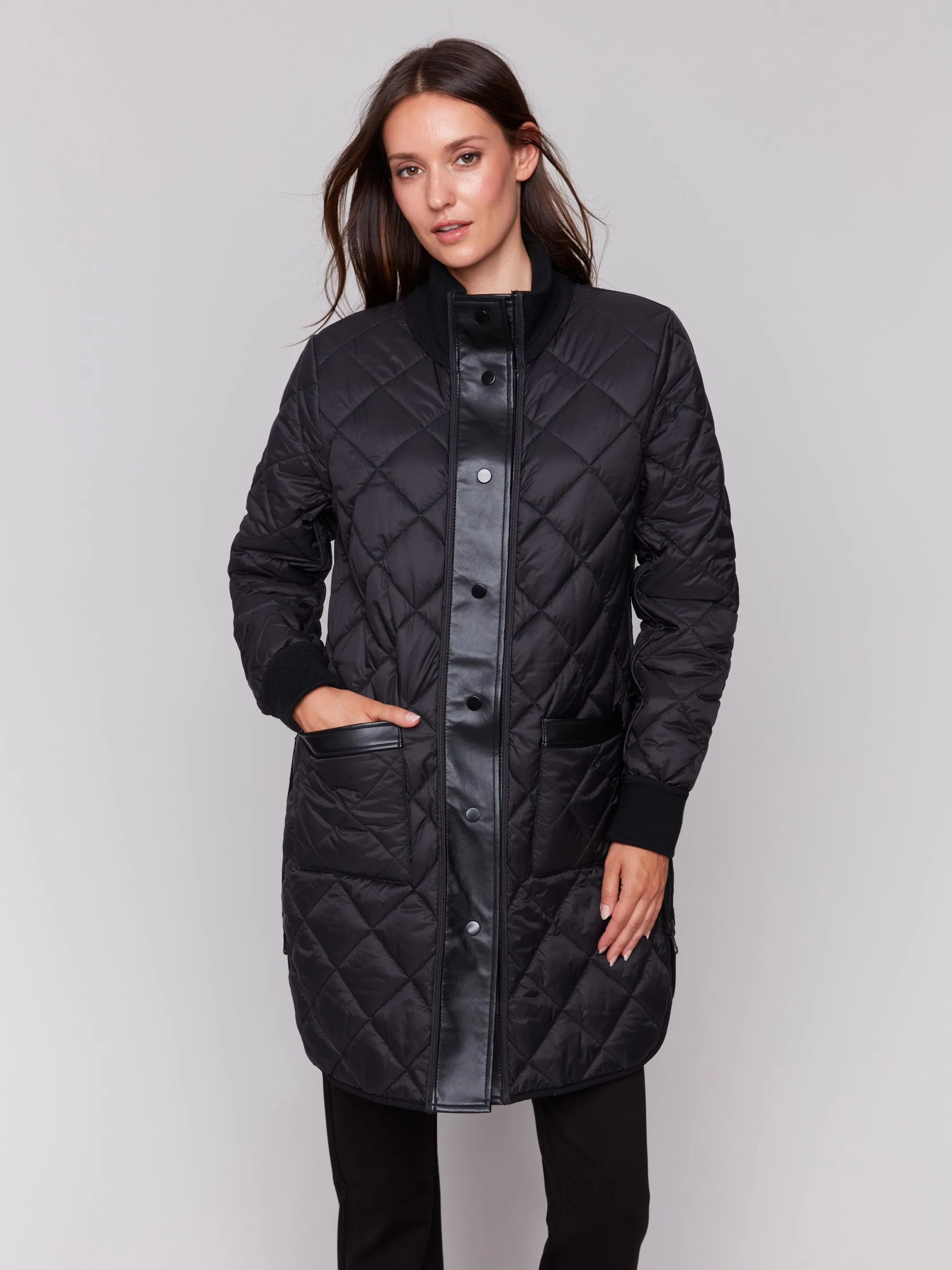 Reversible Quilted Puffer Jacket - Black