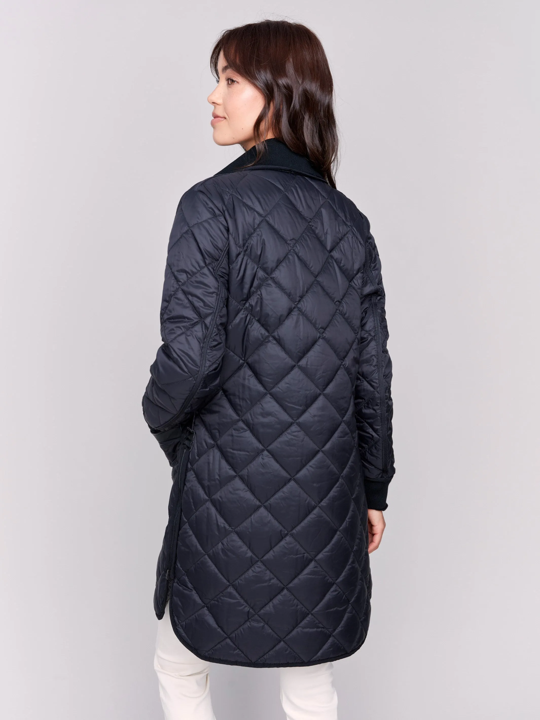 Reversible Quilted Puffer Jacket - Black