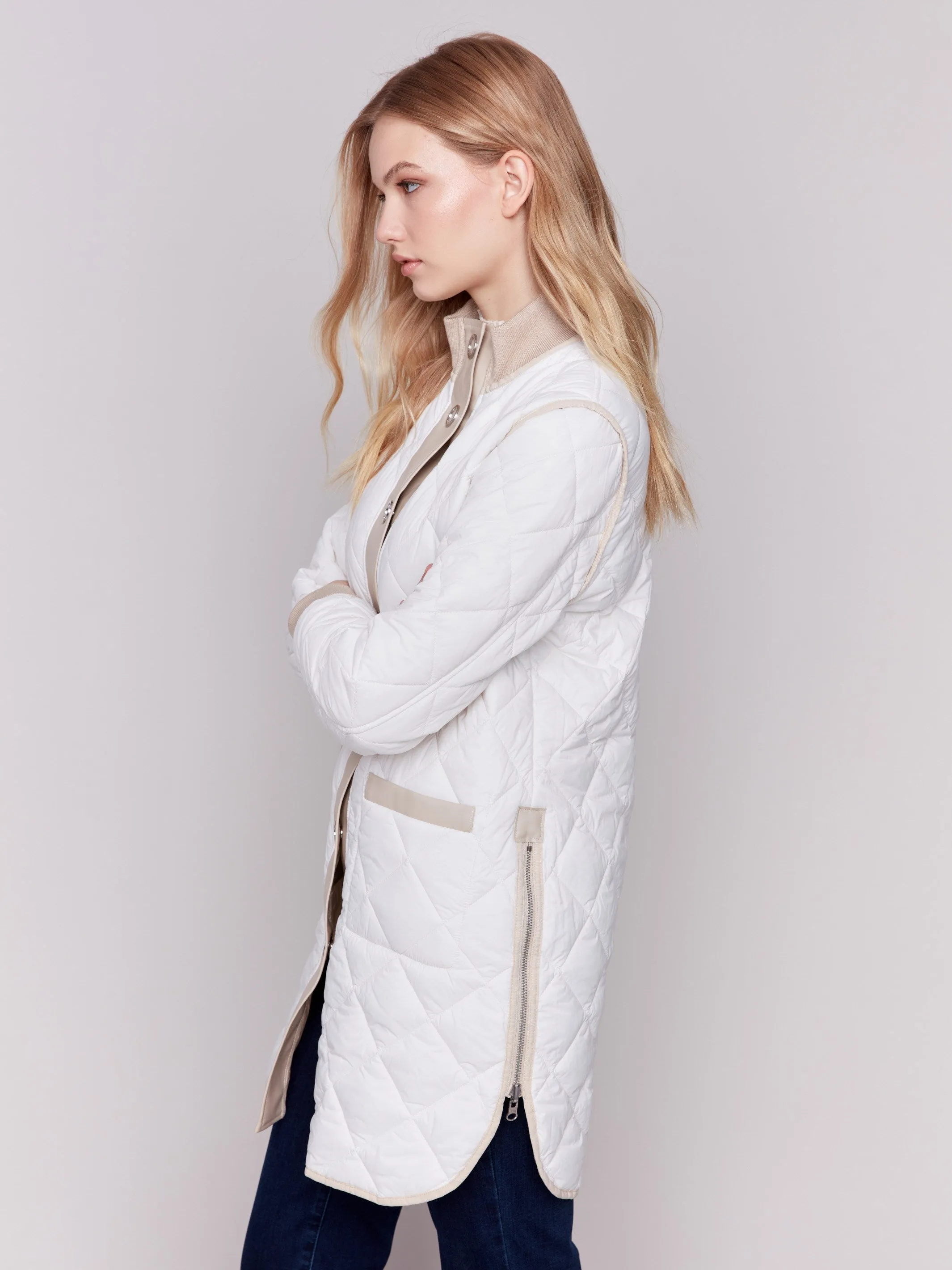 Reversible Quilted Puffer Jacket - Champagne