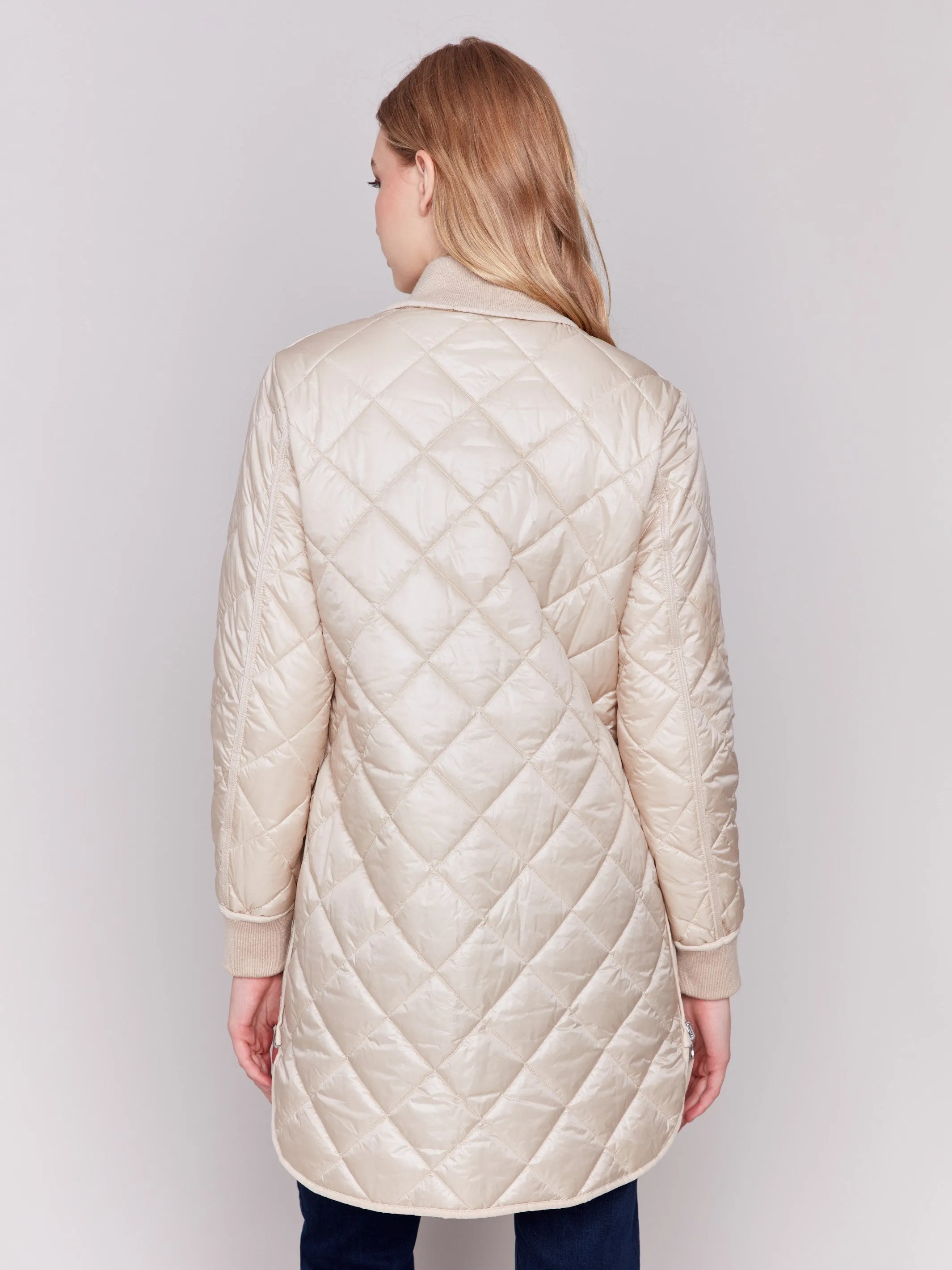 Reversible Quilted Puffer Jacket - Champagne