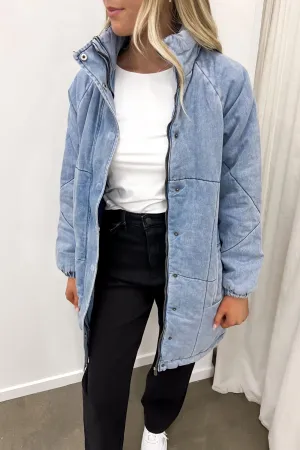 Rosalee Longline Jacket Light Blue