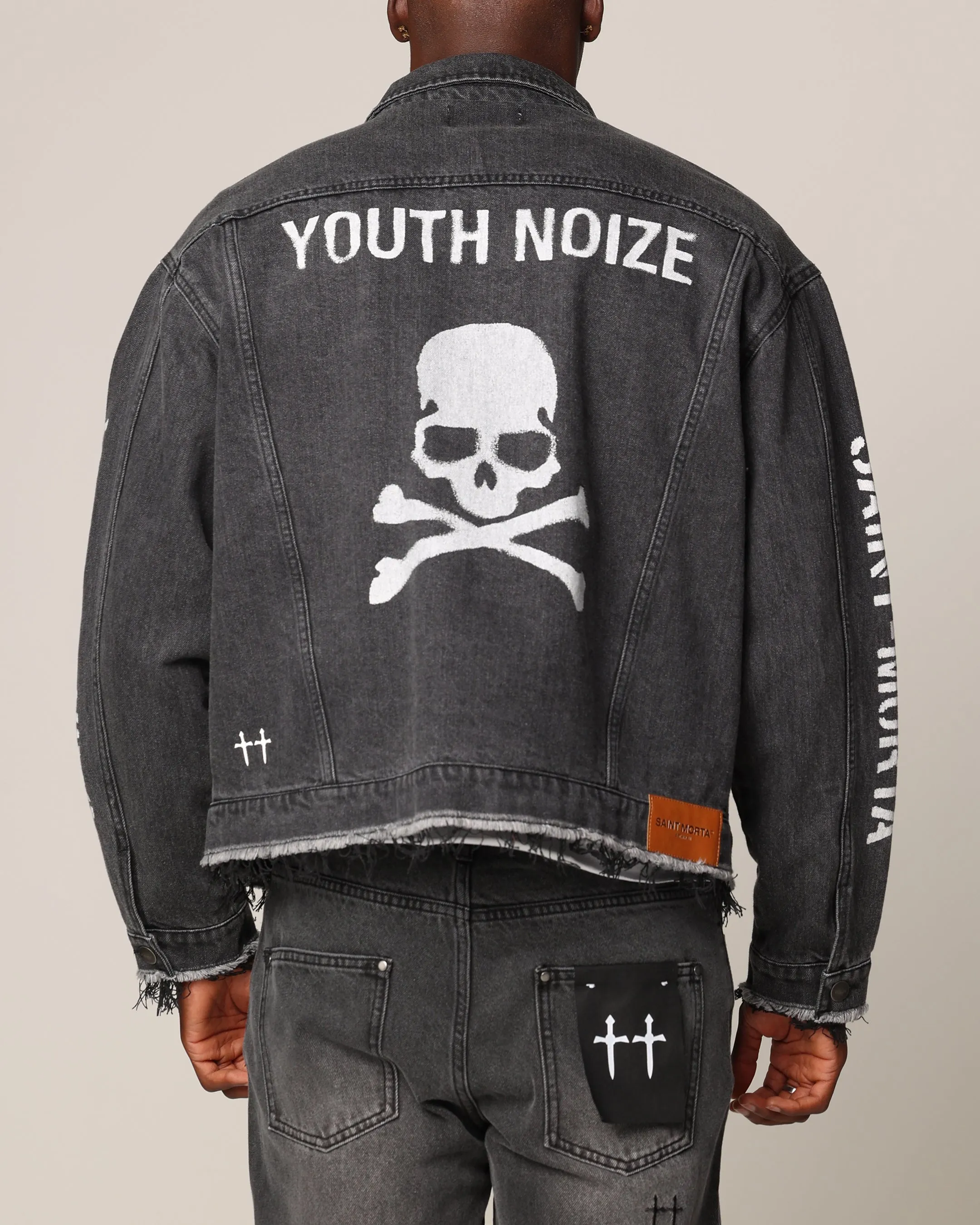 Saint Morta Youth Noize Denim Jacket Black Shadow