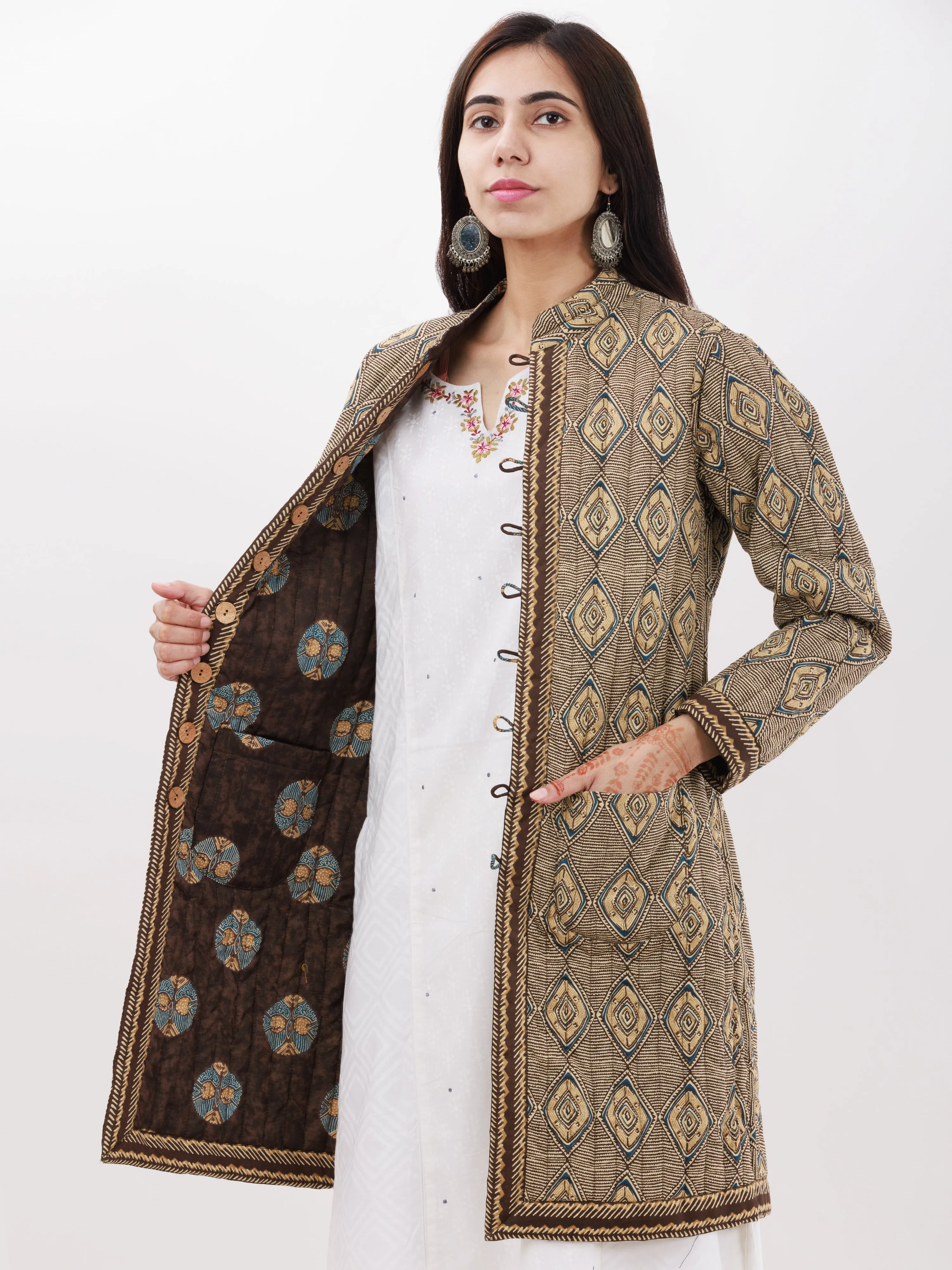 Shishir Roshni Ajrakh Quilted Reversible Jacket