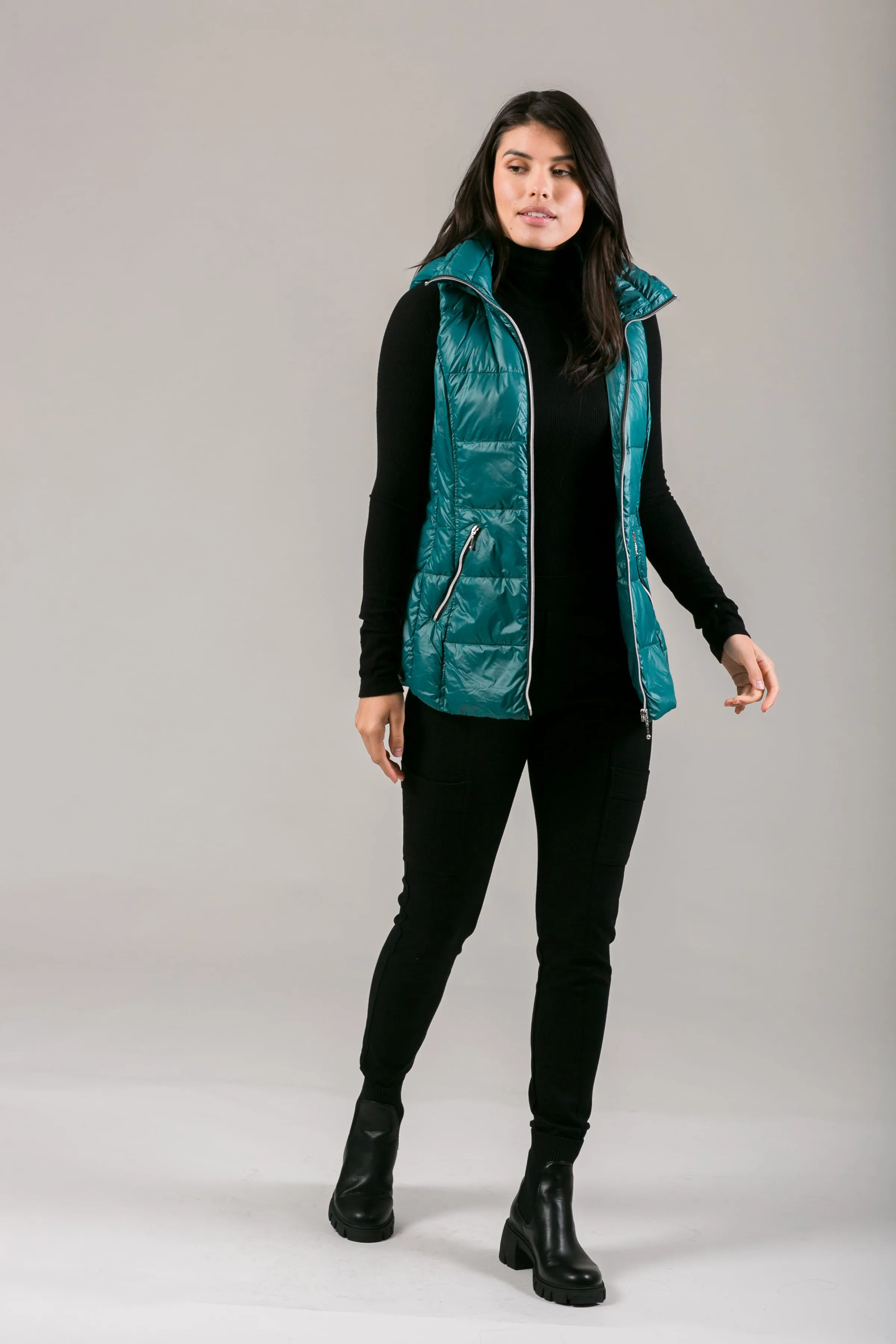 Short Hooded Quilted Vest