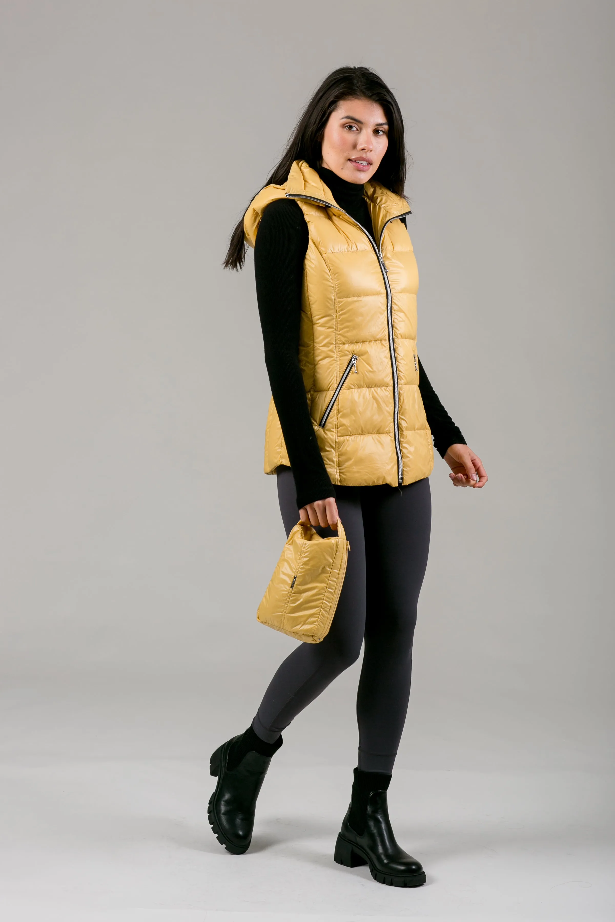 Short Hooded Quilted Vest