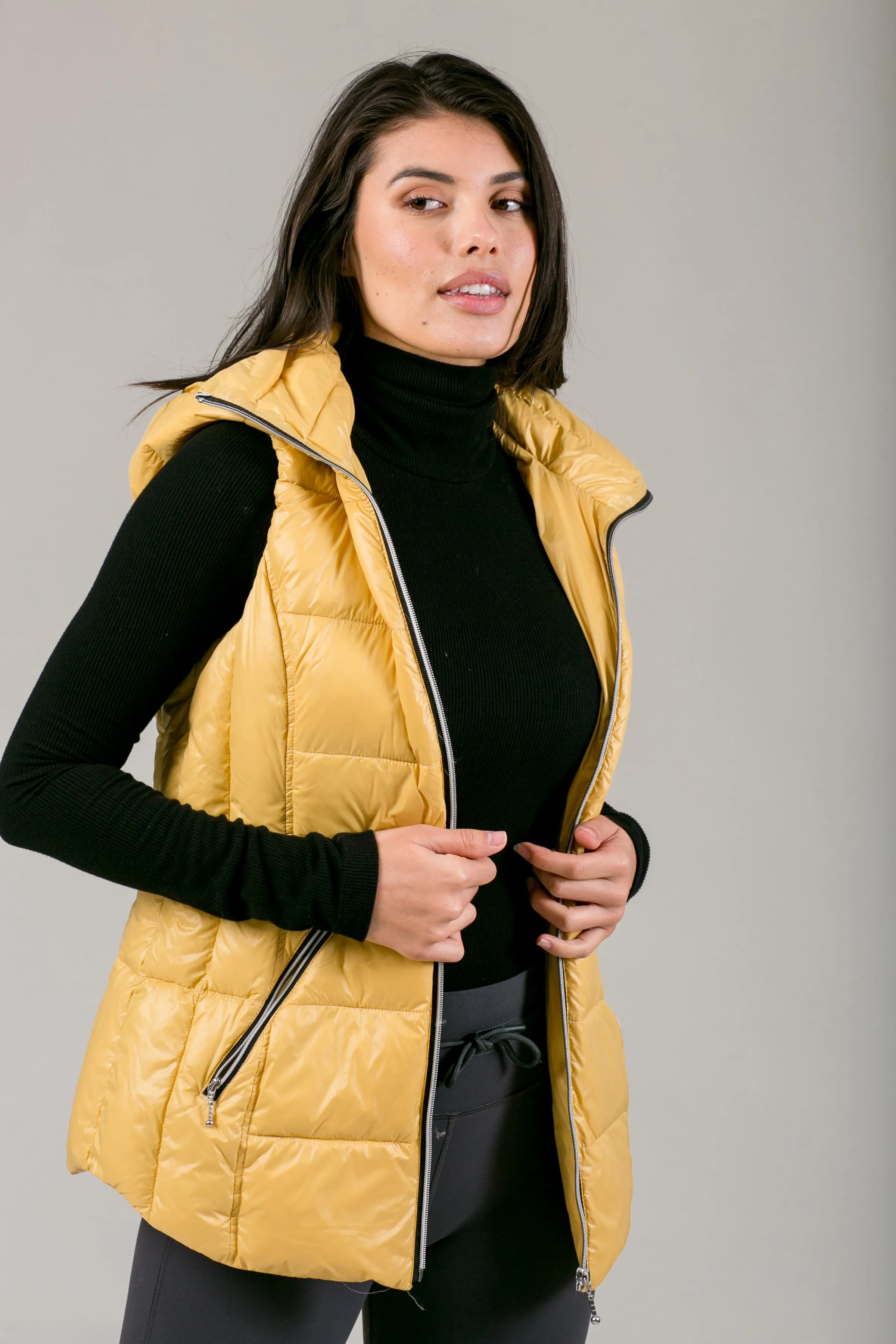 Short Hooded Quilted Vest