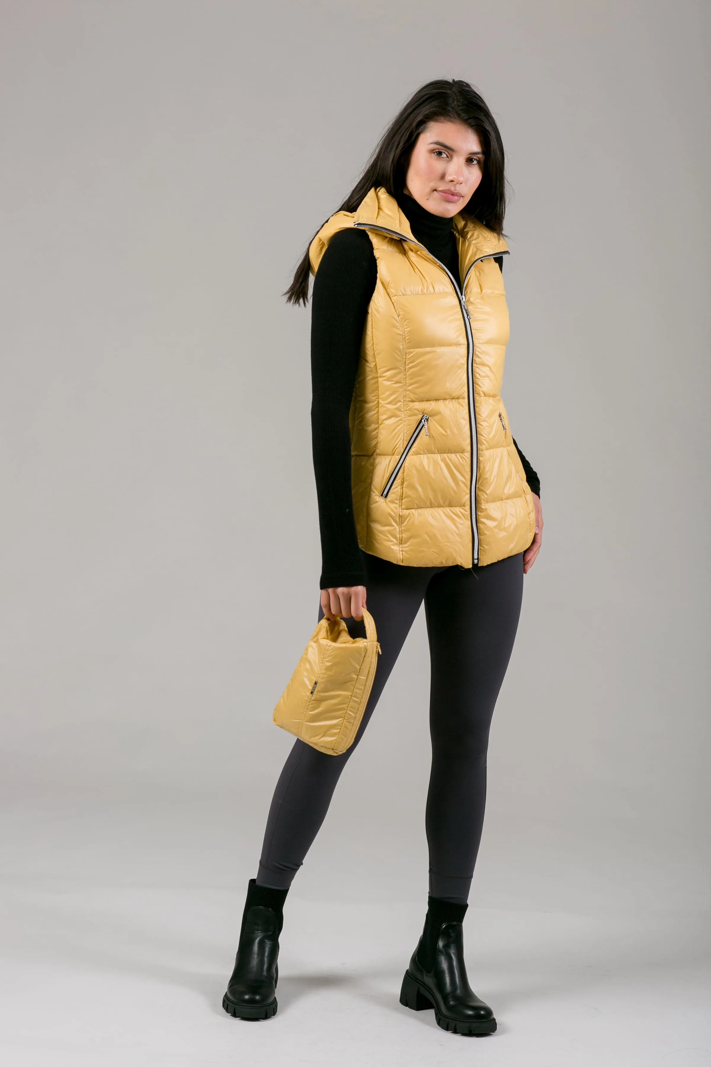 Short Hooded Quilted Vest