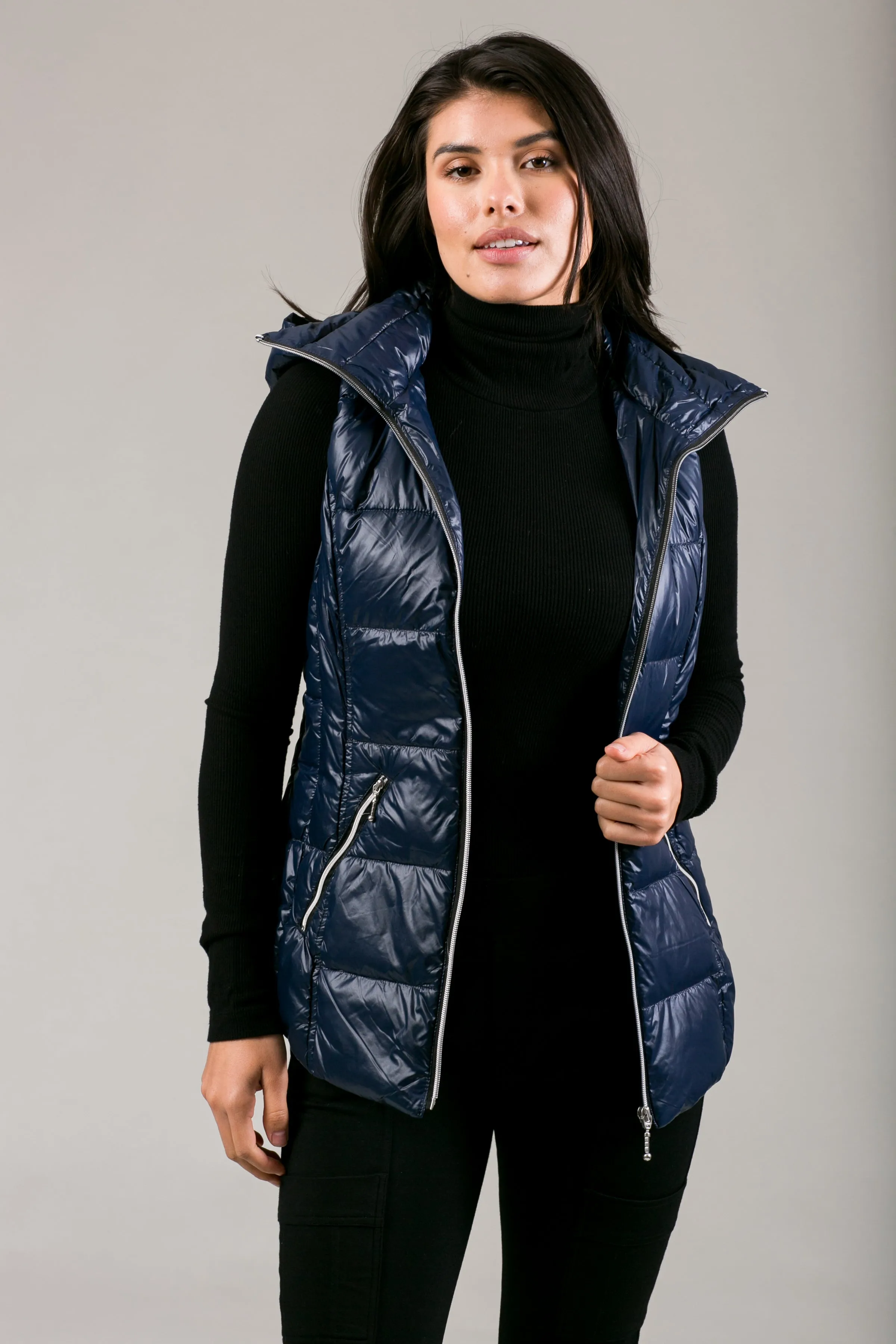 Short Hooded Quilted Vest