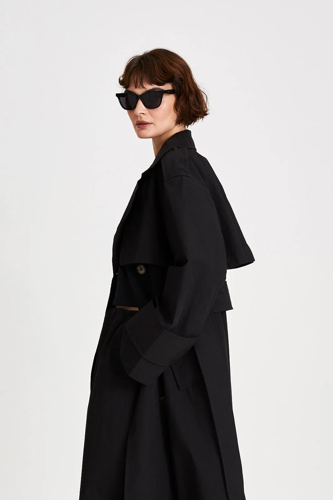 SIENA TRENCH COAT - BLACK