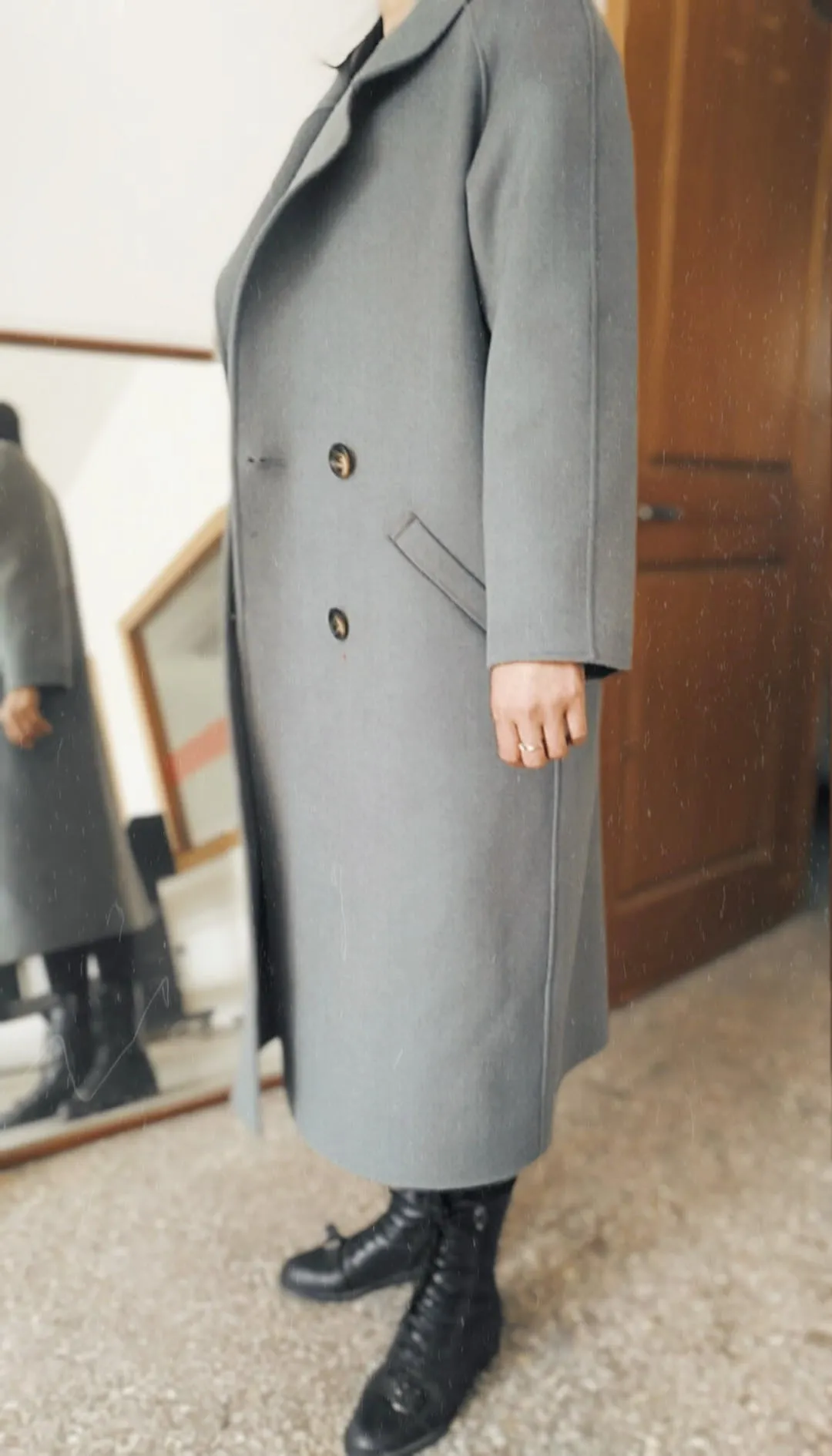 Signature Calf Length Wool Coat