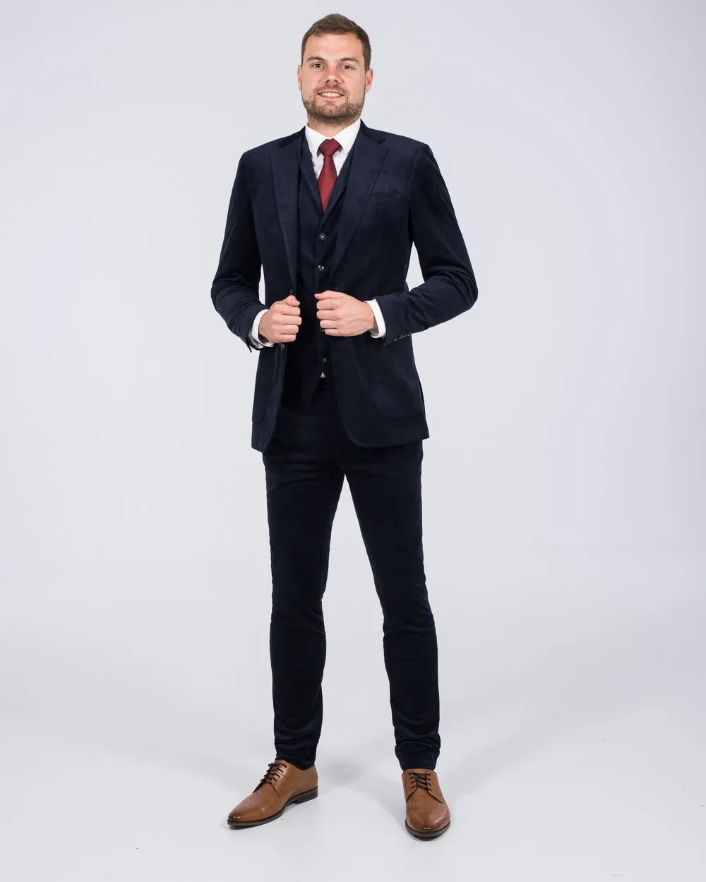 Skopes Atkinson Slim Fit Tall Mens Cord Suit (navy)