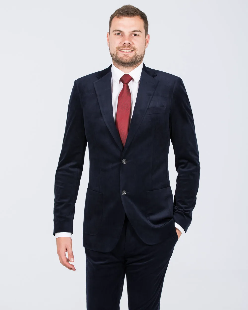 Skopes Atkinson Slim Fit Tall Mens Cord Suit (navy)