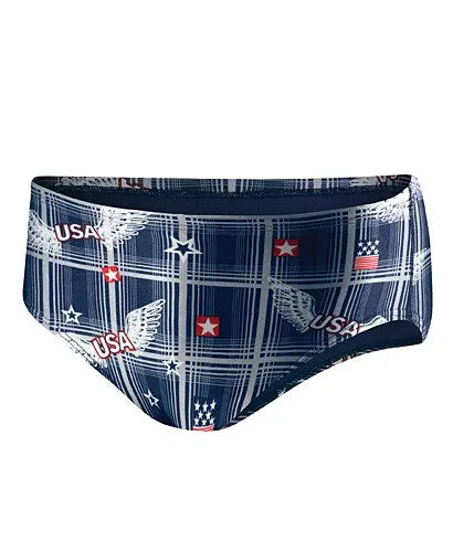 SPEEDO Flipturns Americana Plaid Water Polo Suit