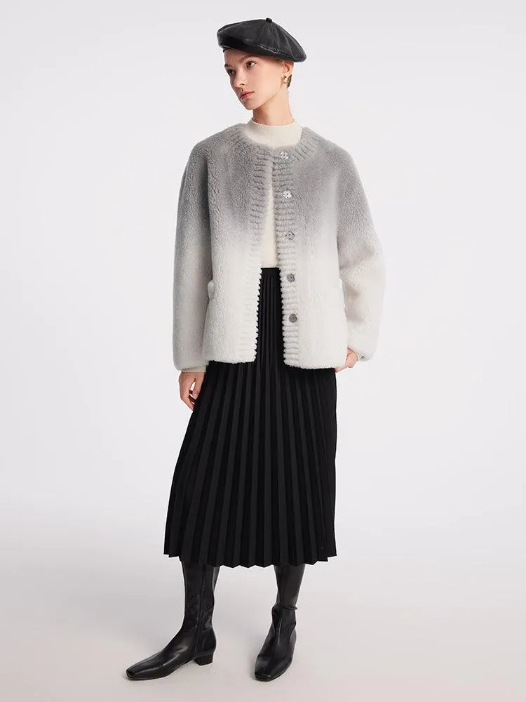 Straight Lamb Wool Short Coat