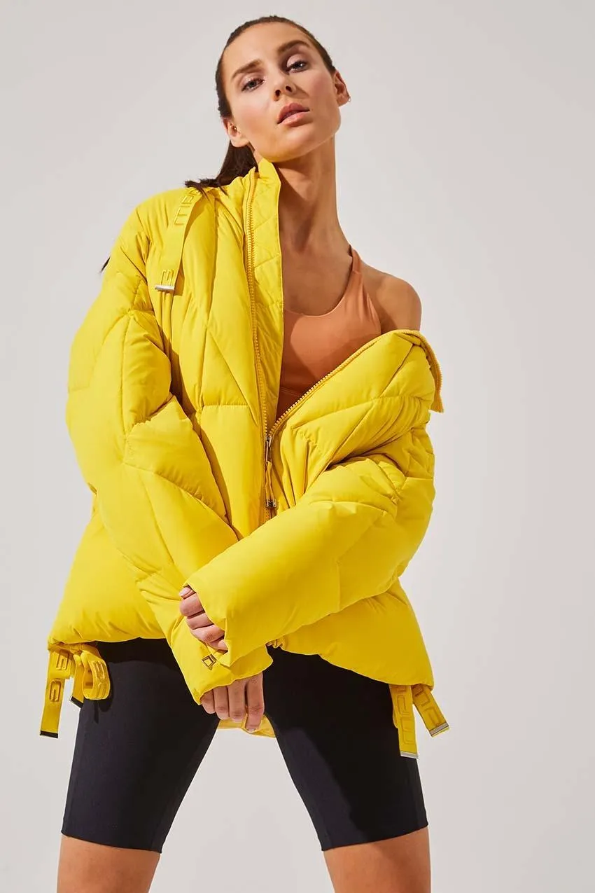 Stratosphere Yellow Slouchy Puffer Jacket