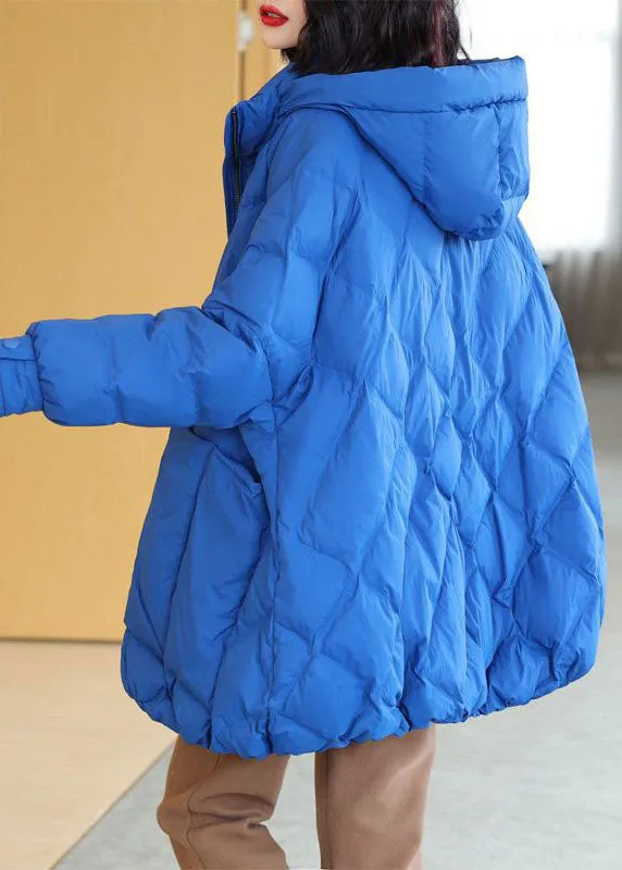 Style Blue Hooded Oversized Duck Down Puffer Jacket Winter