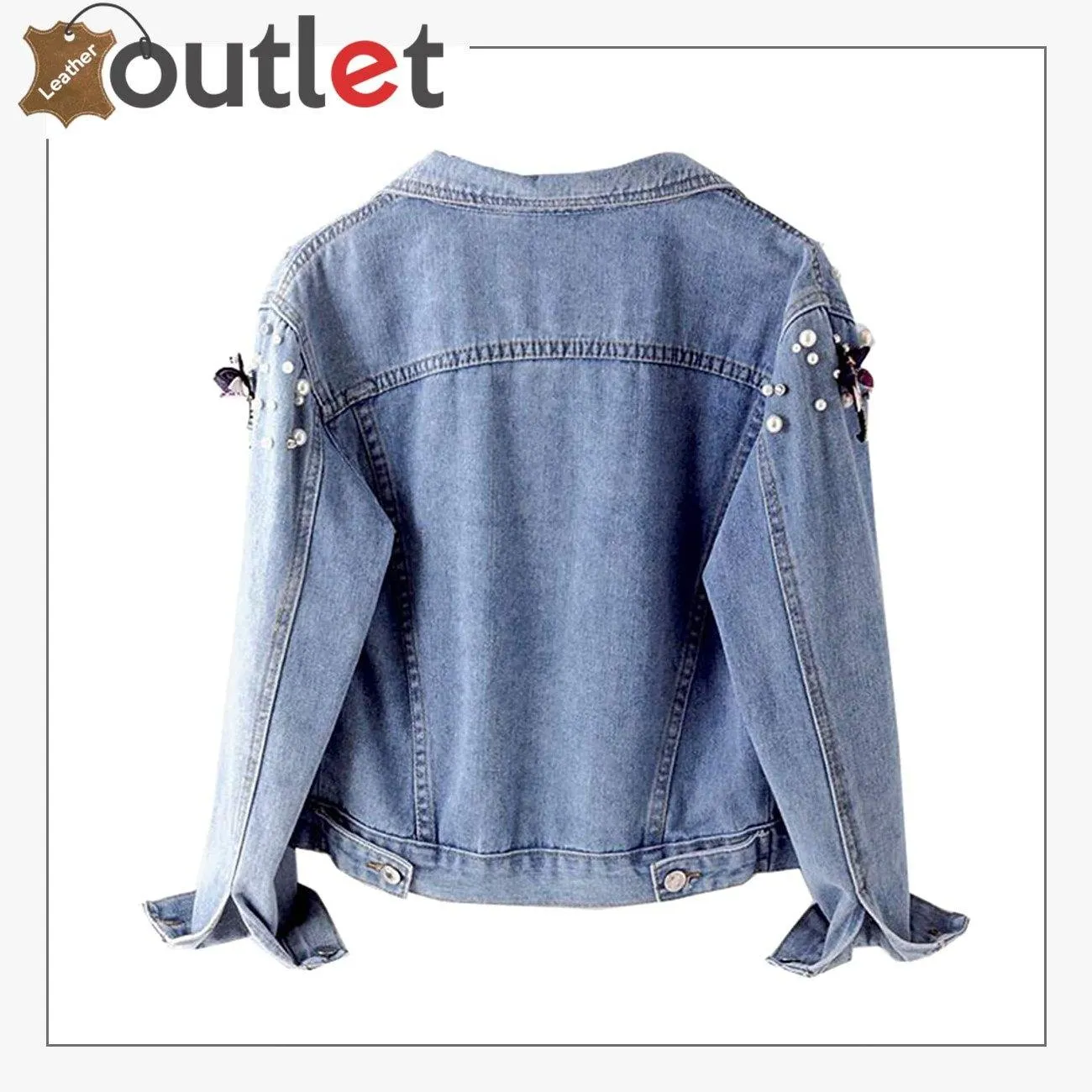 Stylish Denim Studded Jacket For Women