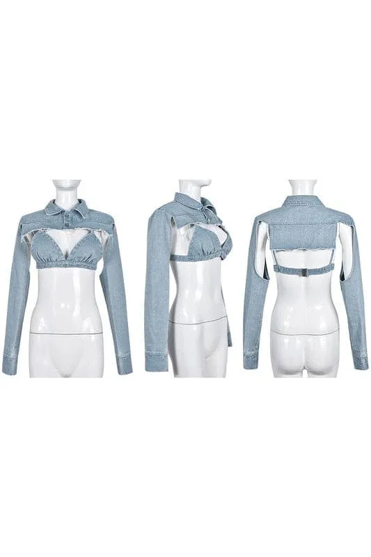 TA183 Fashion Denim Jacket Set