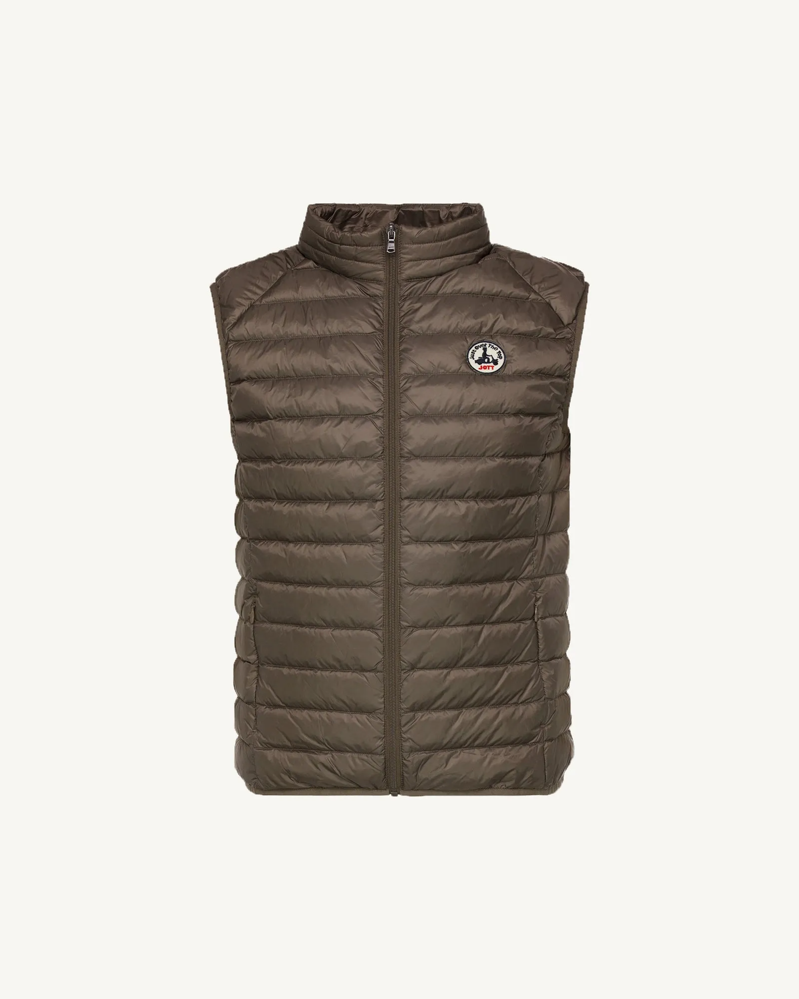 Taupe Sleeveless down jacket Tom