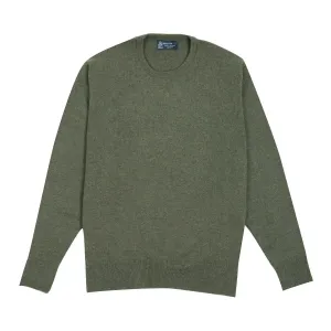 The Tiree 4ply Crew Neck Cashmere Sweater - Loden Mix