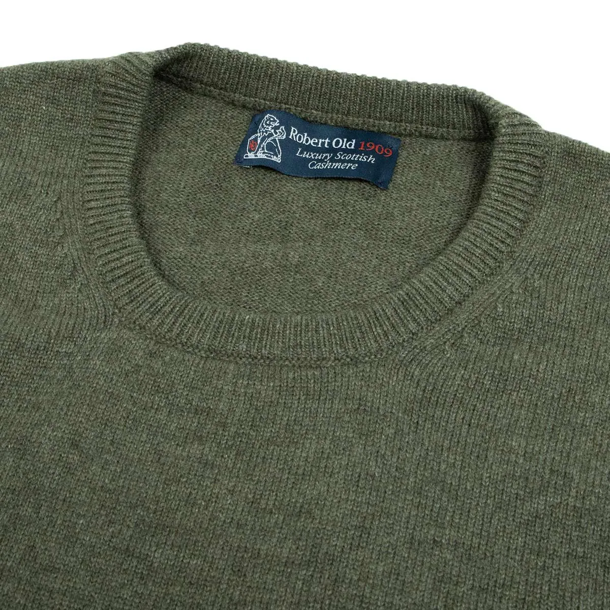 The Tiree 4ply Crew Neck Cashmere Sweater - Loden Mix