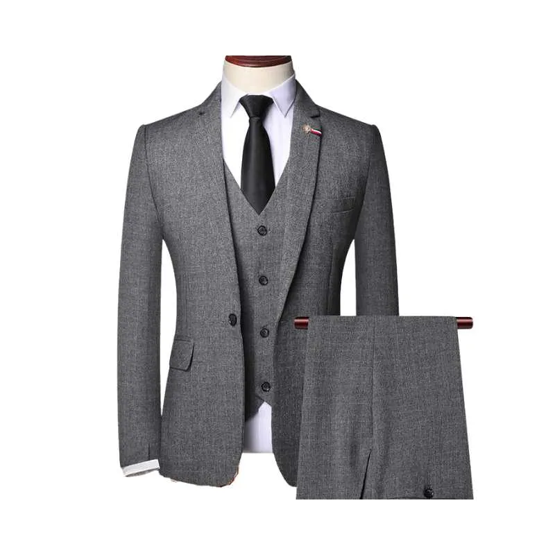 Three-piece suit Men Formal Suit Jacket Trouser Vest