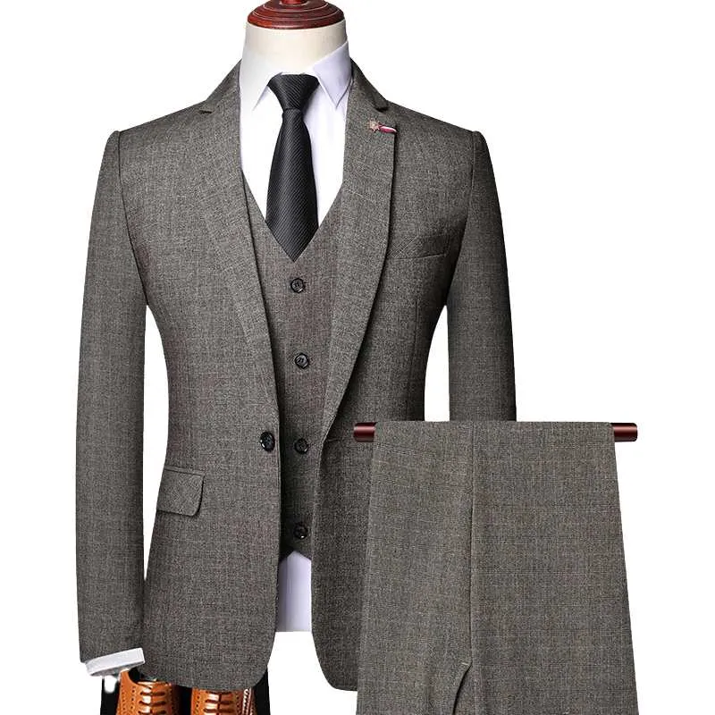 Three-piece suit Men Formal Suit Jacket Trouser Vest