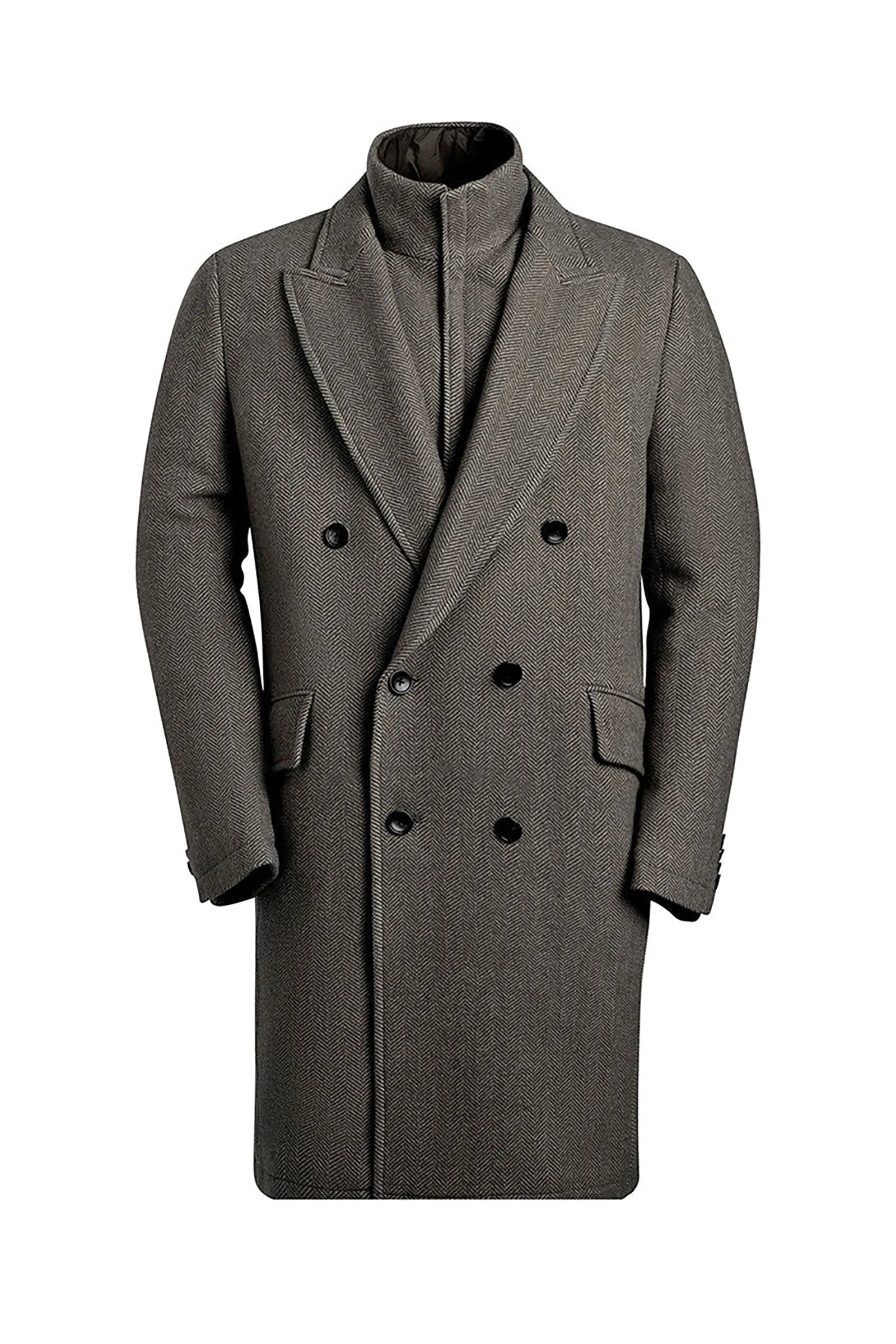 TOWNSEND CHARCOAL HERRINGBONE OVERCOAT