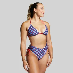 Triangle Bikini Top (Patriotic Plaid)