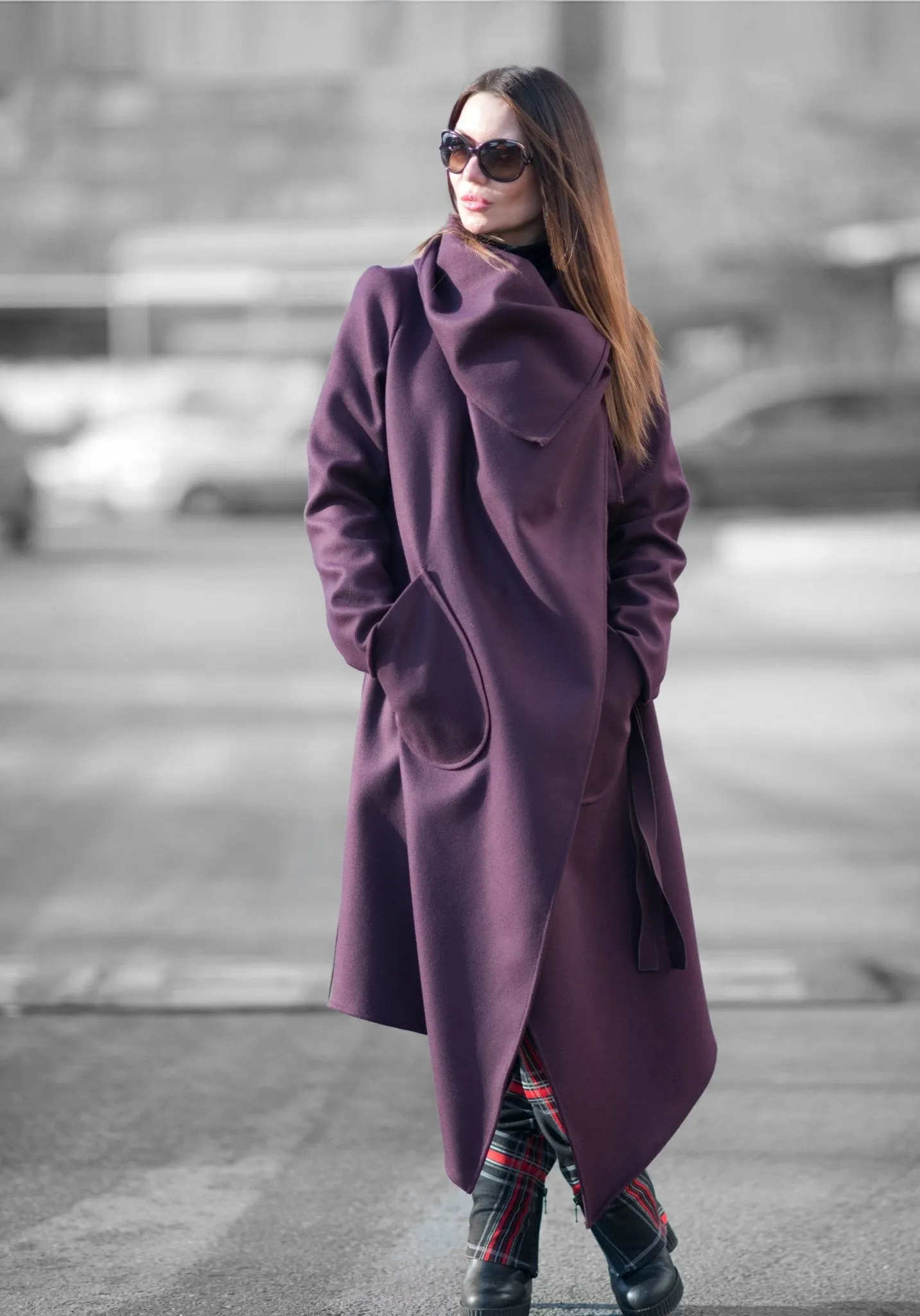 VICTORIA Autumn Women Purple Coat