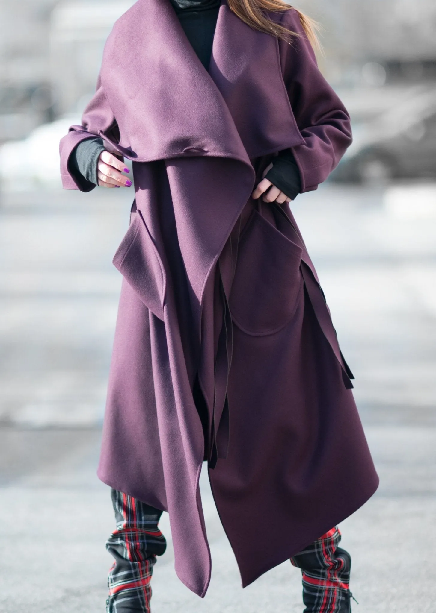 VICTORIA Autumn Women Purple Coat