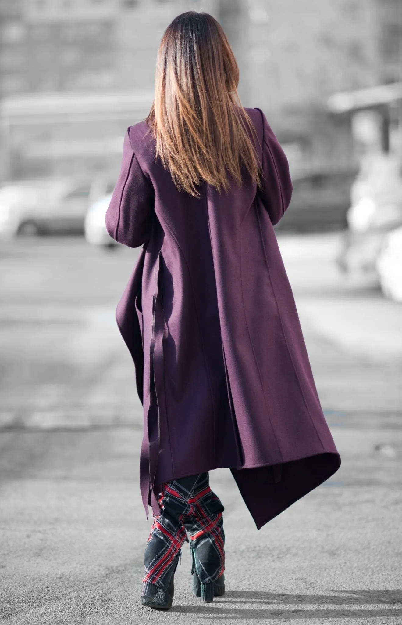 VICTORIA Autumn Women Purple Coat