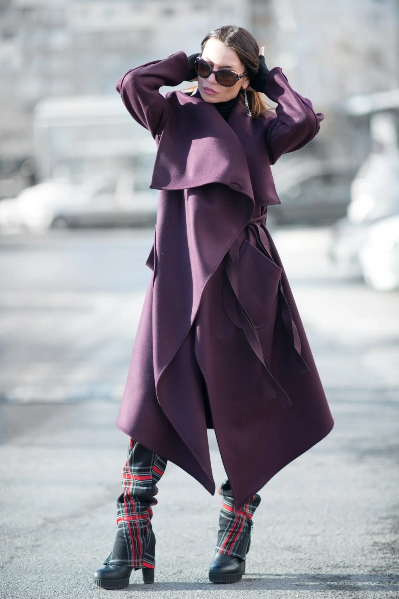 VICTORIA Autumn Women Purple Coat