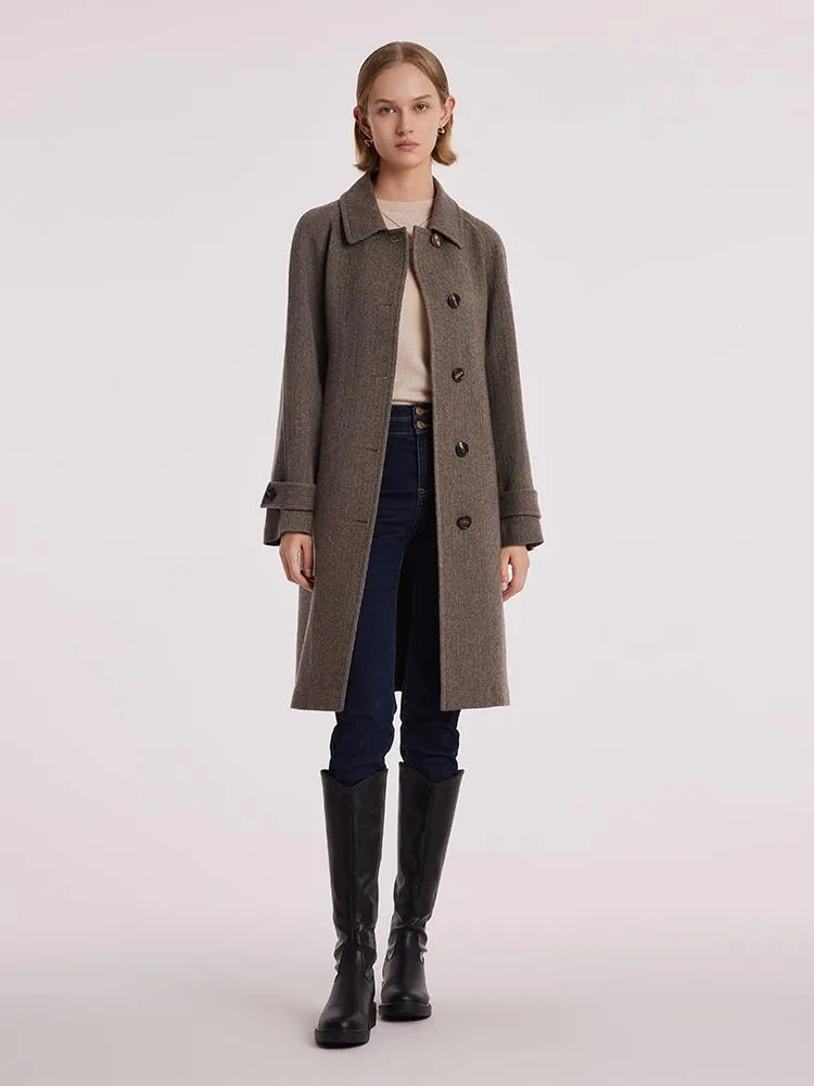 Washable Wool Straight Coat