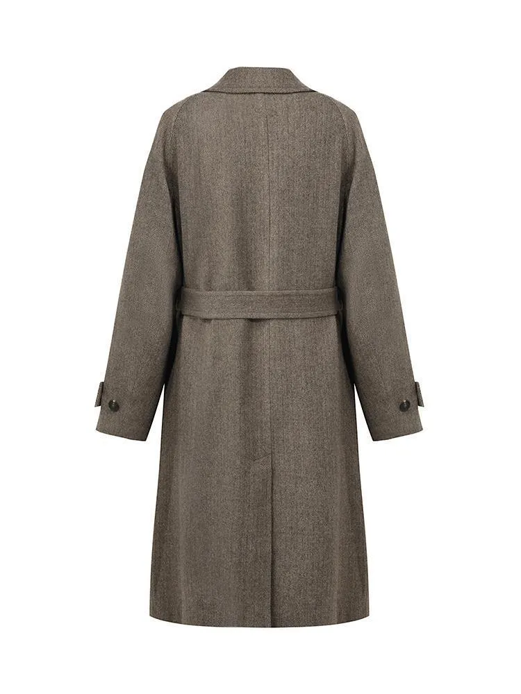 Washable Wool Straight Coat