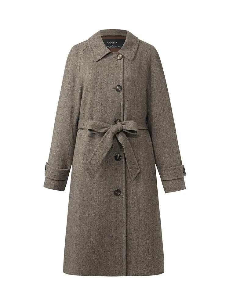 Washable Wool Straight Coat