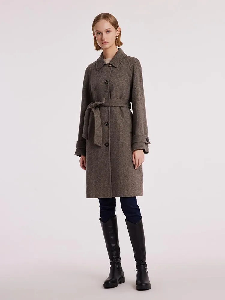 Washable Wool Straight Coat