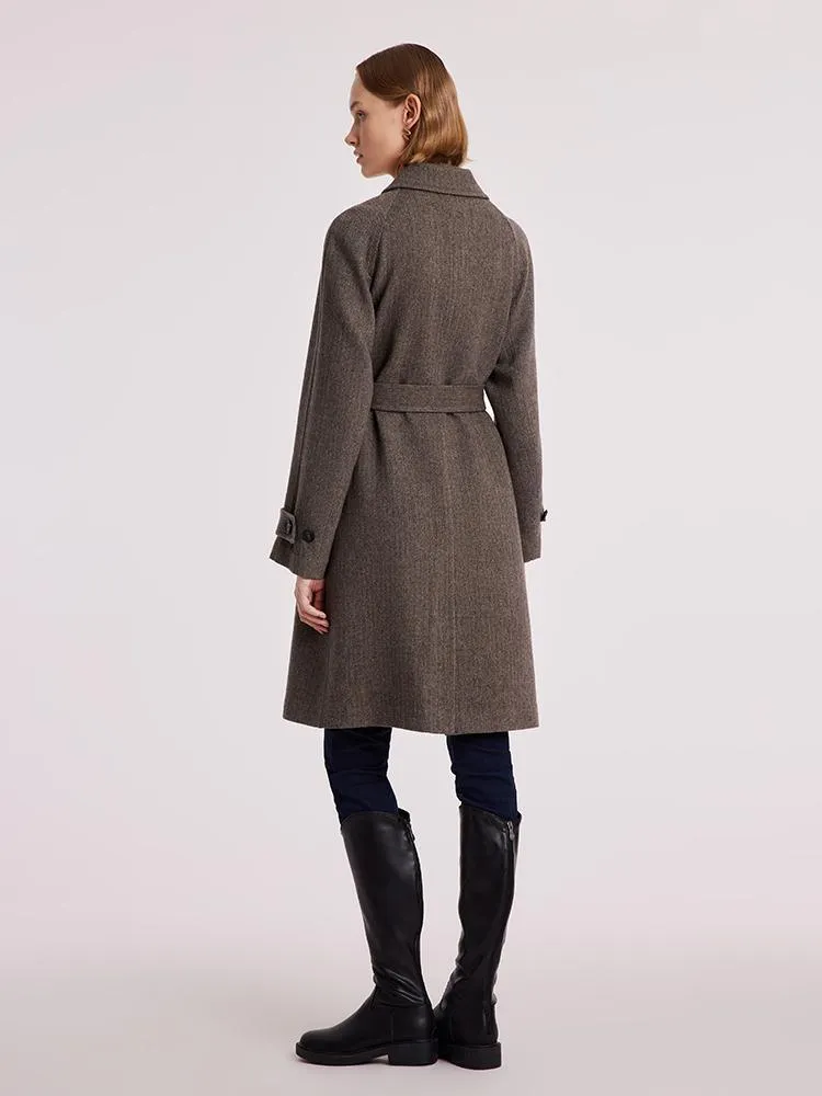 Washable Wool Straight Coat