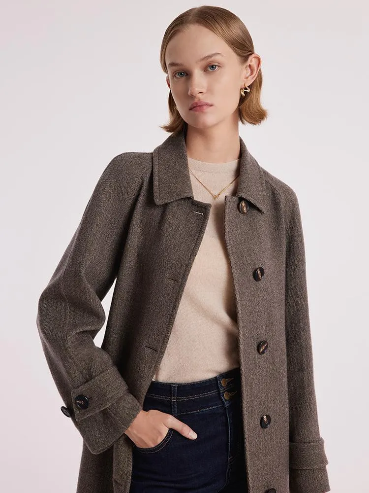 Washable Wool Straight Coat