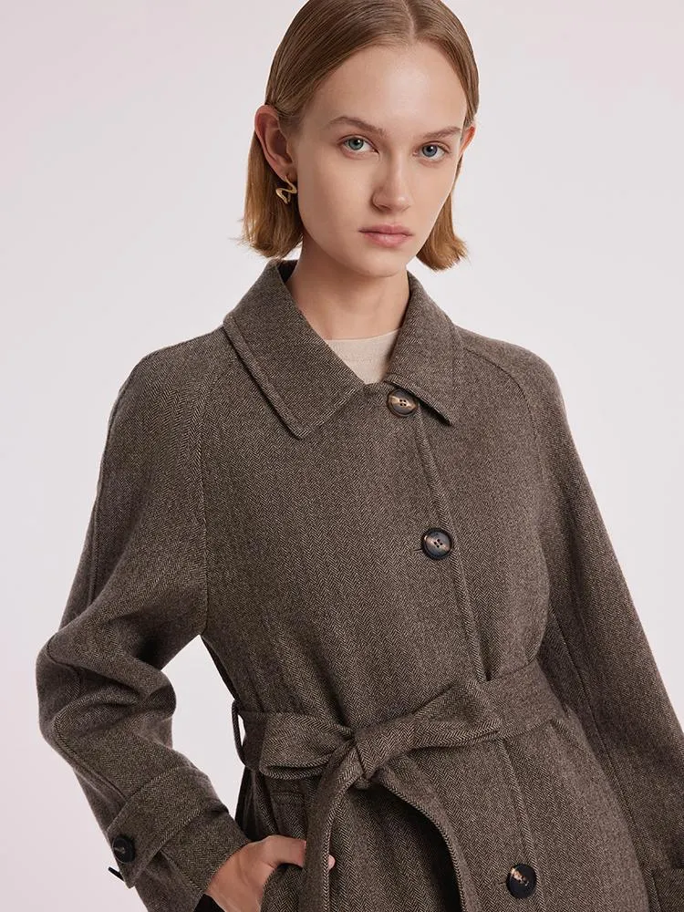 Washable Wool Straight Coat