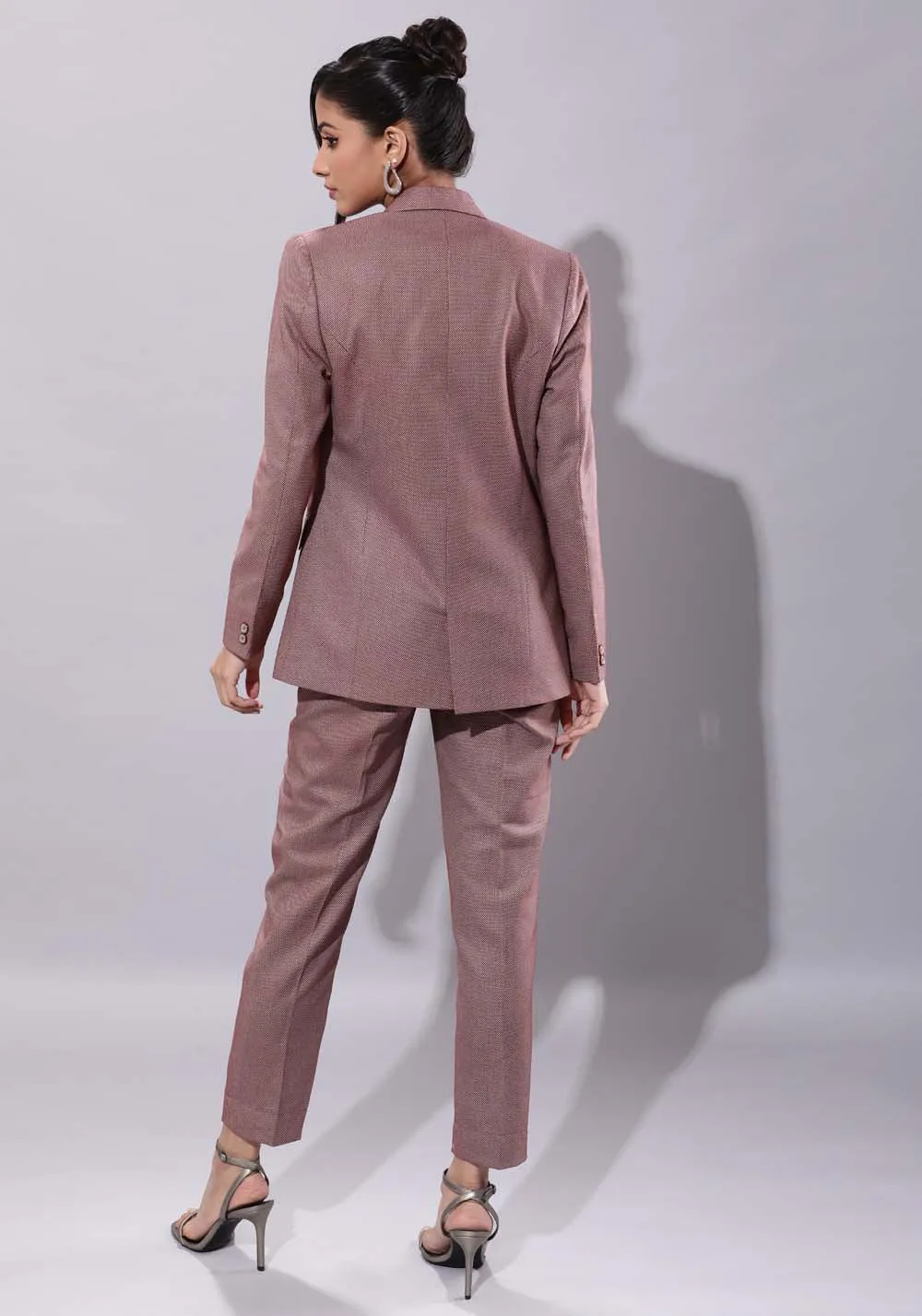 Women's  burgundy classic business suit