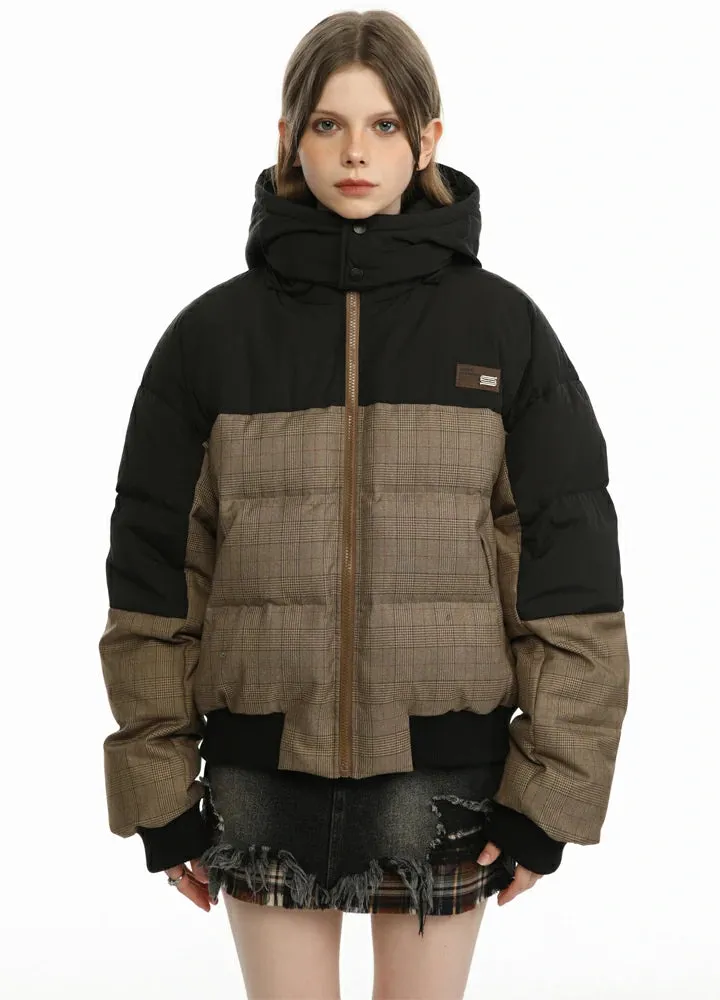 Women's Colorblock Hooded Puffer Jacket, Relaxed Fit